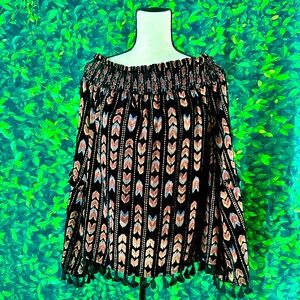 Miss Me XL velour pattern blouse